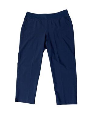 Lands’ End Women’s XL 18 Blue Pull-On Pants High Rise Stretch 27” Inseam Casual